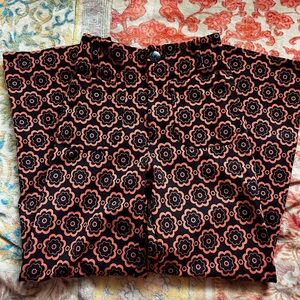 Anthropologie Colette Wide Leg High Waisted Stretch Pants Black/Orange